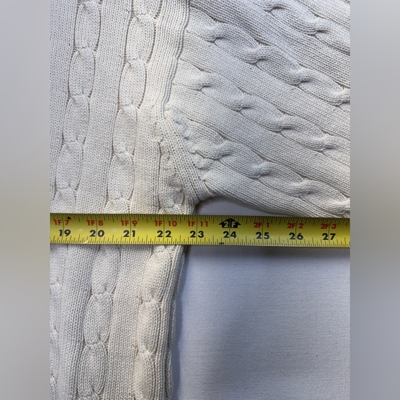 Tommy Hilfiger VTG Varsity cable knit V neck sweater cardigan mens sz XL *FLAW - Picture 7 of 10